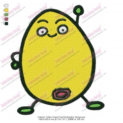Cartoon Yellow Guava Fruit Embroidery Design